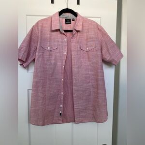 Men’s Burnside Red/Pink Casual Button Down Shirt Large